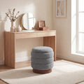 ELLEGNT 400 Lbs Capacity Swivel Footstool-Boucle Ottoman with Hidden Storage, 360¡ã Rotation, Gray and Brown