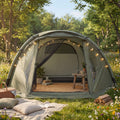 ELLEGNT Camping Tent with Mesh Porch and Transparent Windows-Inflatable Design, Screened Door for Airflow