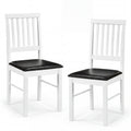 ELLEGNT 2 PCS Upholstered Dining Chairs-Hollowed Backrest, Padded Seat, Solid Rubber Wood Legs for Home