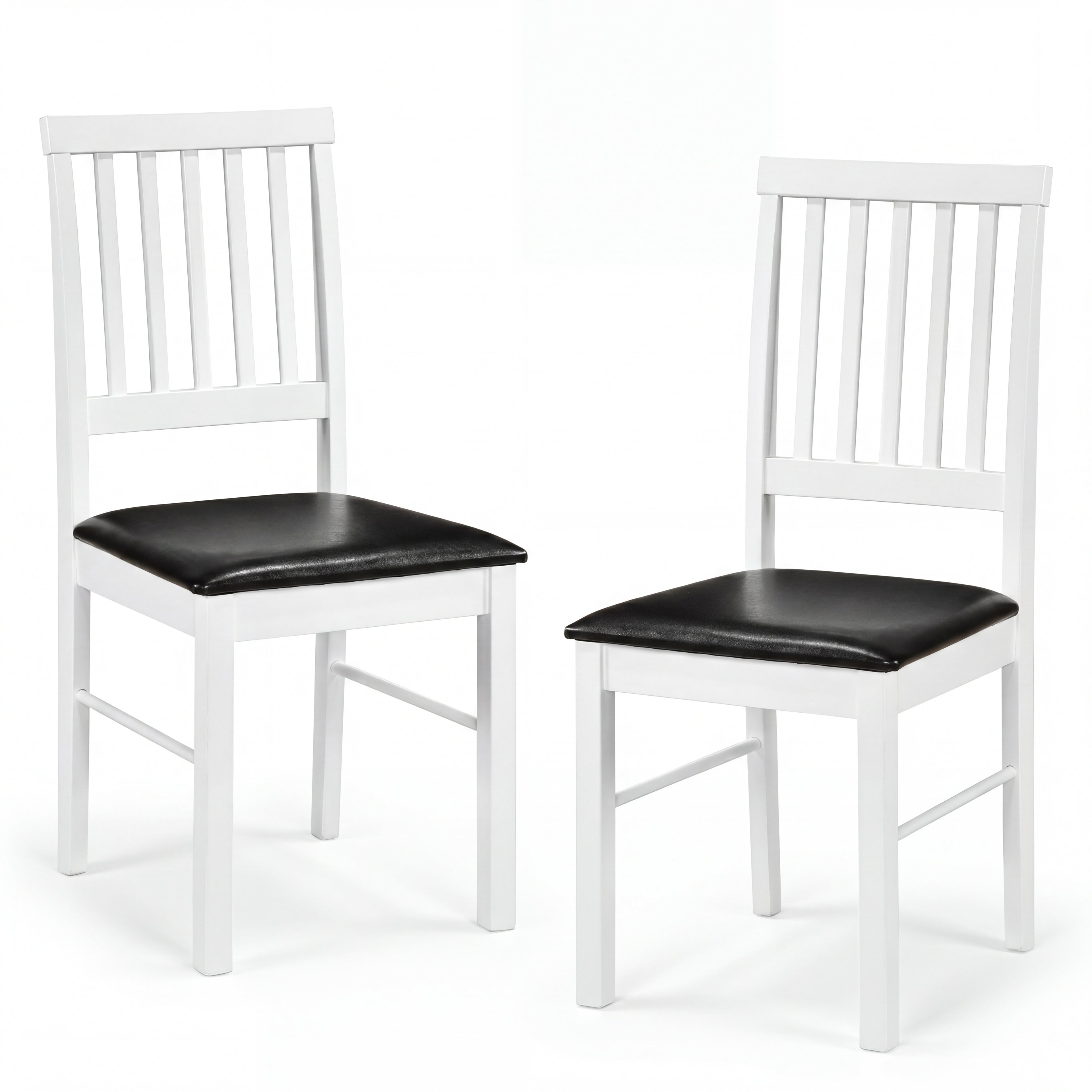 ELLEGNT 2 PCS Upholstered Dining Chairs-Hollowed Backrest, Padded Seat, Solid Rubber Wood Legs for Home