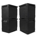 ELLEGNT 4 PCS Insulated Food Carrier-91 Qt, 12 Adjustable Shelf Dividers, Safety Buckles for Catering Use, Black