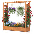 ELLEGNT 1 PCS Raised Planter Box with Trellis-Side and Top Support for Climbing Plants