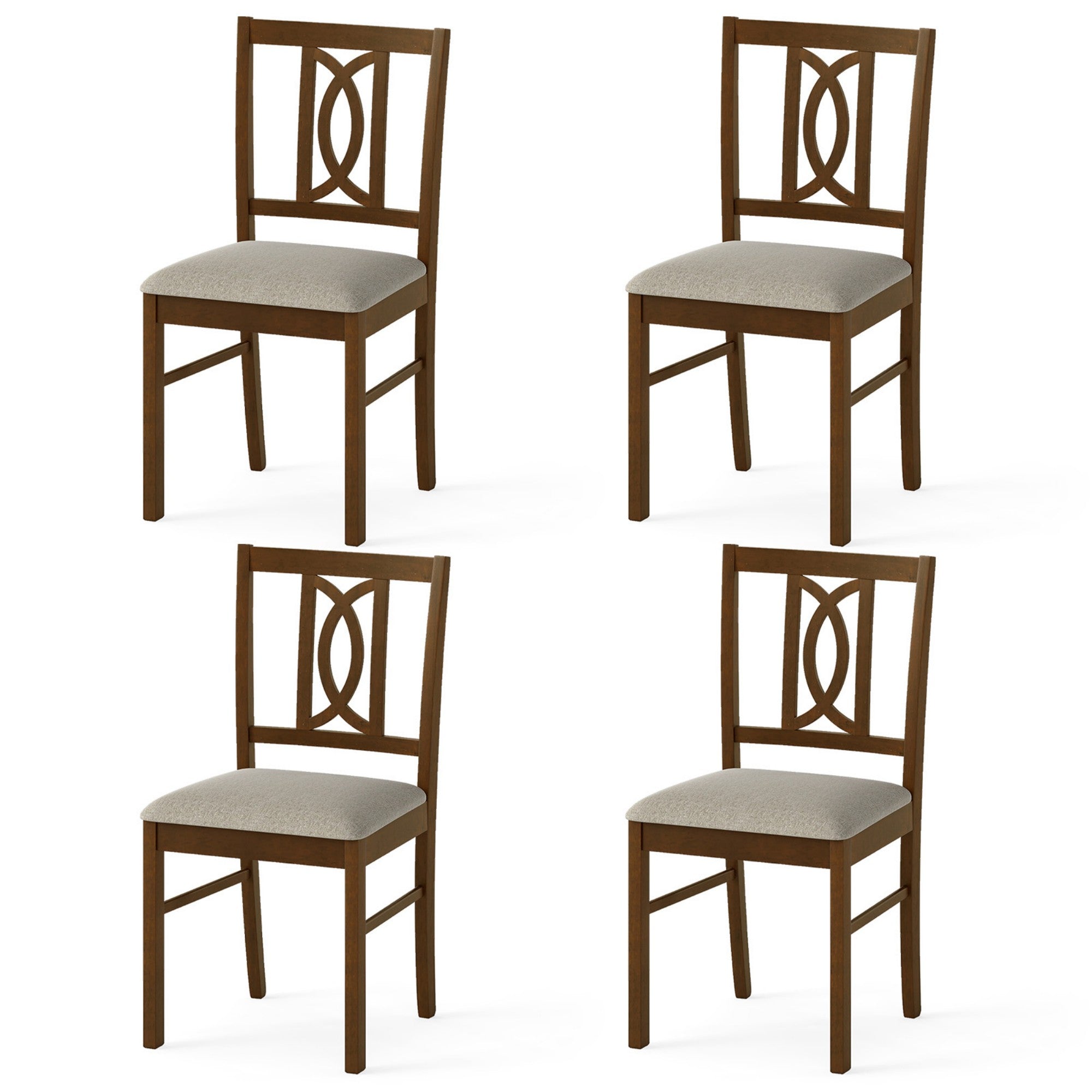 ELLEGNT 4 PCS Dining Chairs with Hollowed Backrest and Padded Seat-Upholstered Kitchen Chairs for Living Room