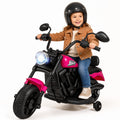 ELLEGNT 6V Kids Motorcycle with Training Wheels Lights Music Over 18 Months, Rose