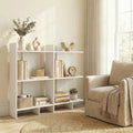 ELLEGNT 2 PCS Freestanding Bookshelf-3-Tier Open Storage Shelf with Wall Anti-Tip Device White
