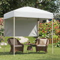 ELLEGNT Pop?Up Sun Shelter with 1 Half Sidewall-Easy Setup Folding Canopy Tent for Outdoor Use, White