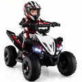 ELLEGNT 12V Kids Ride-On ATV Quad 4-Wheeler Toy with Music, Light, USB Port, Wireless Connection, One-Touch Start, Power Display, Battery Powered for Ages 3+, Black