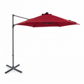 ELLEGNT 10 FT Offset Hanging Umbrella with Solar Lights-Large Patio Cantilever Umbrella, Wine