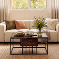 ELLEGNT Modern Lift Top Coffee Table-Accent Tea Table and Center Table for Living Room, Rustic Brown