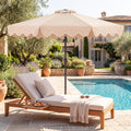 ELLEGNT 2?Tier Market Table Umbrella for Patio-9 ft Sun?Protective Canopy, Beige