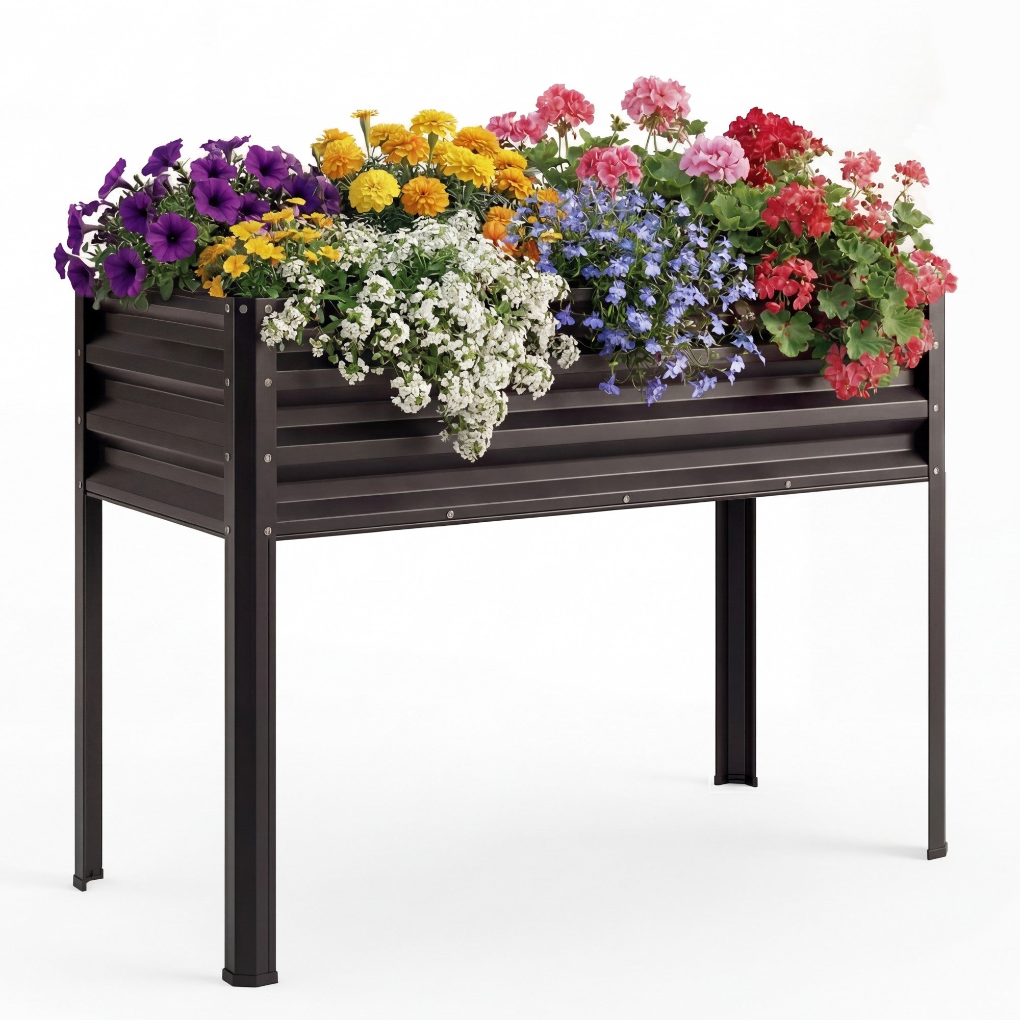ELLEGNT 1 PCS Raised Garden Bed-Large Elevated Planter Box, Electro?Coated Metal with Legs, Black
