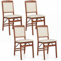 ELLEGNT 4 PCS Foldable Chairs with High Backrest and PVC Padded Seat-Lightweight, Space?Saving, Walnut