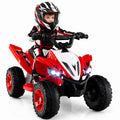 ELLEGNT 12V Kids Ride-On ATV Quad 4-Wheeler Toy with Music, Light, USB Port, Wireless Connection, One-Touch Start, Power Display, Battery Powered for Ages 3+, Red