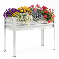 ELLEGNT 1 PCS Raised Garden Bed-Large Elevated Planter Box, Electro?Coated Metal with Legs, Silver