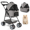 ELLEGNT 3-in-1 Travel Pet Stroller with Detachable Carrier-All-Terrain 4-Wheel Foldable Wagon for Small Pets