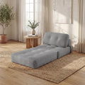 ELLEGNT Convertible Sleeper Chair-Folding Sofa Bed, Corduroy Cover, Pillow Back Support for Living Room or Guest Room , Gray