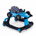 ELLEGNT 4-in-1 Baby Walker with Wheels, Baby Activity Center with Adjustable Height and Speed, Music, Lights and Anti-Rollover, Foldable Toddler Push Walker for Boys Girls 6-12 Months in Blue
