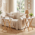 ELLEGNT 2 PCS Bamboo Folding Snack Tables-Space-Saving TV Tray Tables for Bedroom, Living Room, or Small Apartment