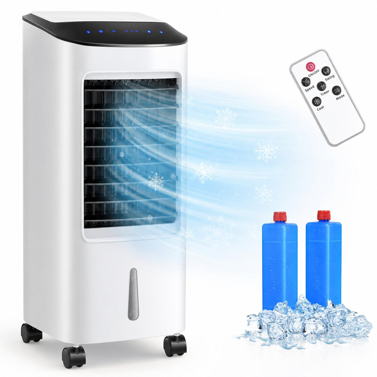ELLEGNT Portable Evaporative Cooler 3 in 1 with Remote LED Display 7.5H Timer 7L Tank