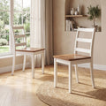 ELLEGNT 2-Piece Ladder Back Dining Side Chairs-Solid Rubber Wood Legs, Armless and Lightweight for Everyday Use