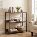 ELLEGNT 3 PCS Wood and Metal Bookshelf-Small Industrial Bookcase with Shelves