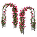 ELLEGNT 2 PCS Wedding Garden Arbor-7.2 ft Steel Arch for Climbing Plants, with Stakes for Stability
