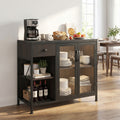 ELLEGNT Adjustable RGB LED Light Cabinet-34 in Buffet Sideboard for Kitchen , Black