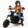 ELLEGNT 6V Kids Motorcycle with Training Wheels Lights Music Over 18 Months, Blue