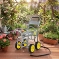 ELLEGNT 330 ft Hose Reel Cart-4-Wheel 5/8 in Large Capacity for Yard and Lawn Silver