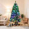 ELLEGNT 7 ft Fiber Optic Artificial Christmas Tree Full Shape Metal Stand 820 Tips