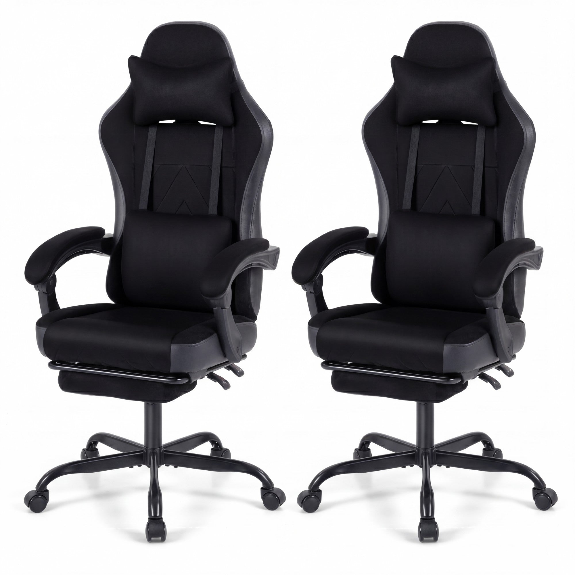 ELLEGNT 2 PCS Reclining Gaming Chair-Ergonomic with Headrest, Lumbar Support, and Linkage Armrests