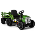 ELLEGNT Kids Ride-On Tractor with Trailer, 12V Battery Powered, Gray Green