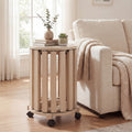 ELLEGNT 4 PCS Stackable Stools for Kitchen and Apartments with Rolling Base and Locking Casters, Natural