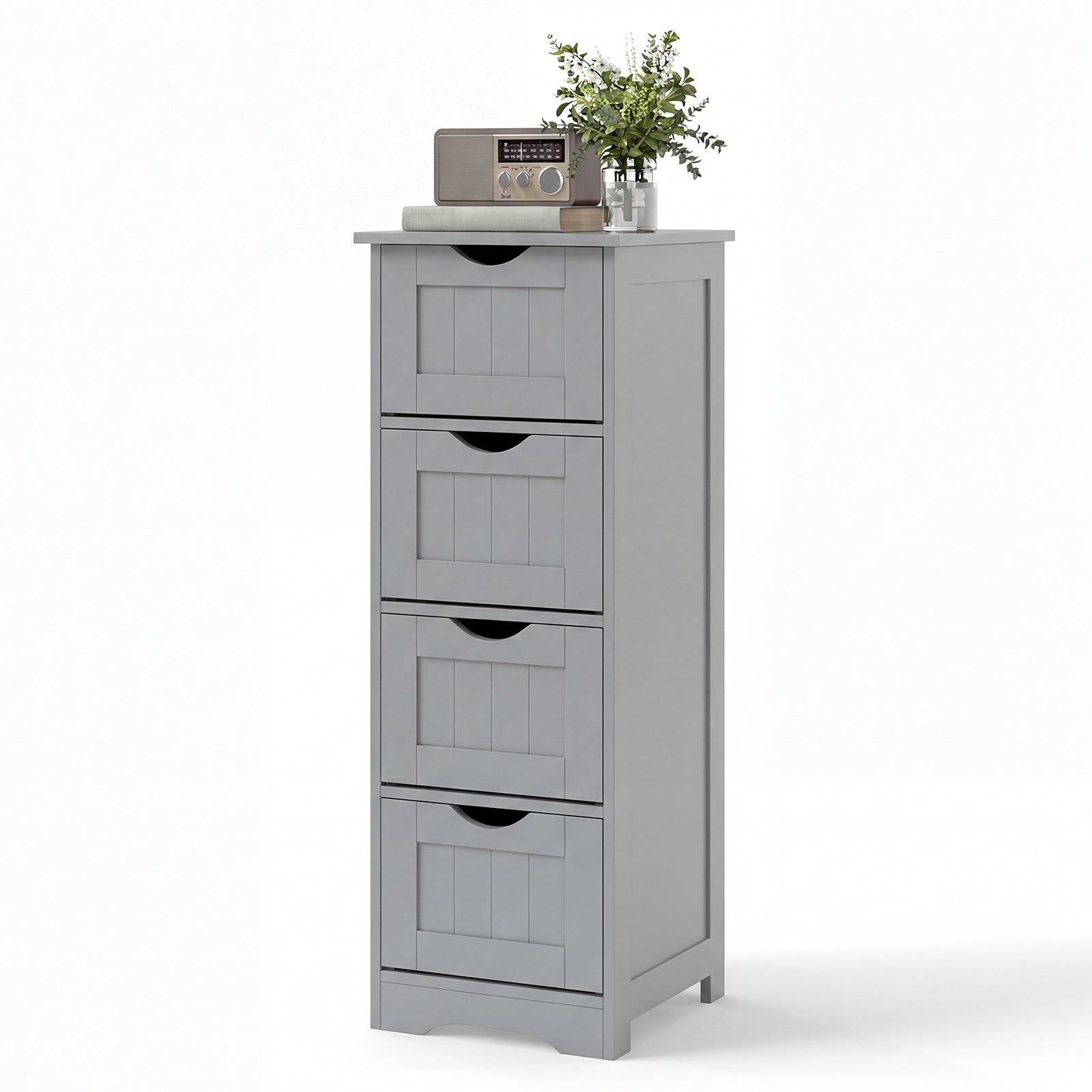 ELLEGNT 32.5 in Tall Bathroom Floor Cabinet with Anti-Tip Device-Freestanding for Bathroom Storage Gray