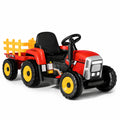 ELLEGNT Kids Ride-On Tractor with Trailer, 12V Battery Powered, Red