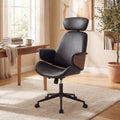ELLEGNT Faux Leather Office Chair-Ergonomic Design, Adjustable Height, Headrest, Metal Base for Stability
