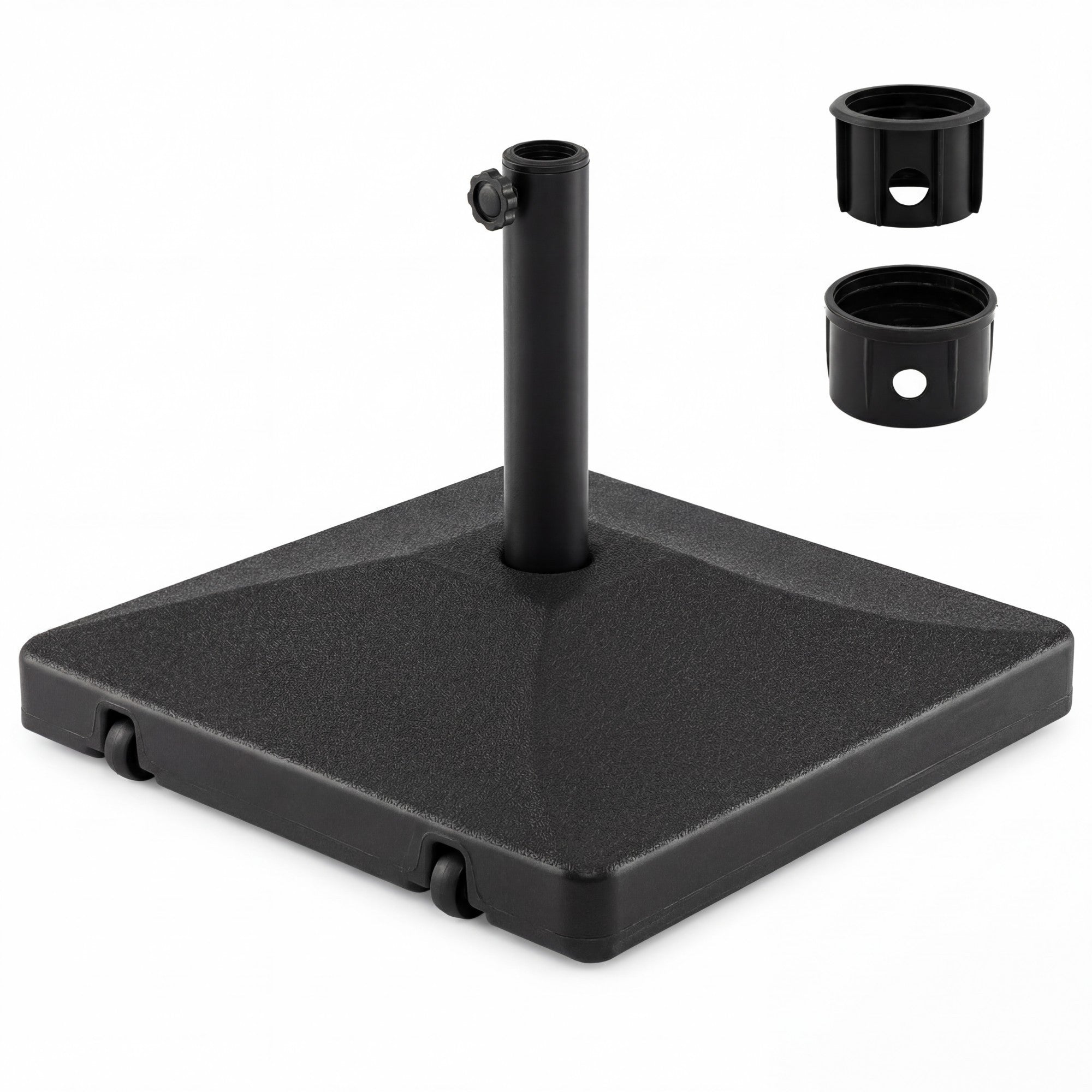 ELLEGNT Heavy Duty Umbrella Base with 2 Wheels-90 LBS, Fillable with Water or Sand for Stability