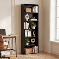 ELLEGNT 1 PCS 6-Tier Open Shelves Bookshelf with Anti-Tipping Kits- Storage Rack for Living Room, Bedroom, Study, Black