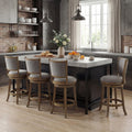 ELLEGNT 4 PCS Swivel Bar Stools-25 in Height, Backrests, Wood Frame, Upholstered Seat