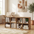 ELLEGNT 8?Cube Storage Bookshelf, Includes 2 Anti?Tipping Kits, Home Organizer, Natural