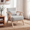 ELLEGNT Artificial Leather Sofa Chair with Backrest-Mid?Century Modern Accent Chair, Gray