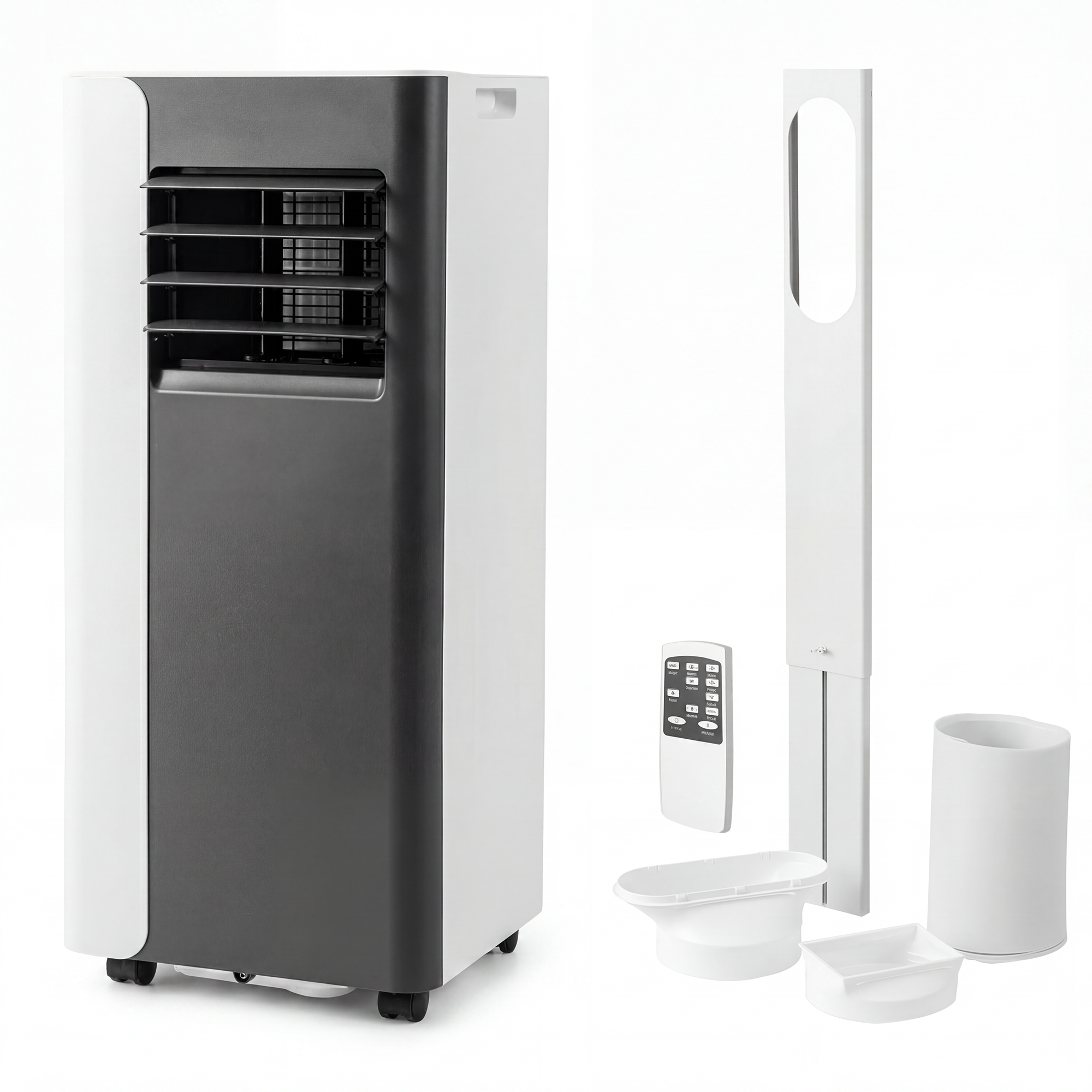 ELLEGNT 10000 BTU Standing AC Unit, Portable Air Conditioner, Mobile Air Cooler with Fan and Dehumidifier, Sleep Mode Remote Control and 24H Timer for Rooms Up to 450 Sq.Ft