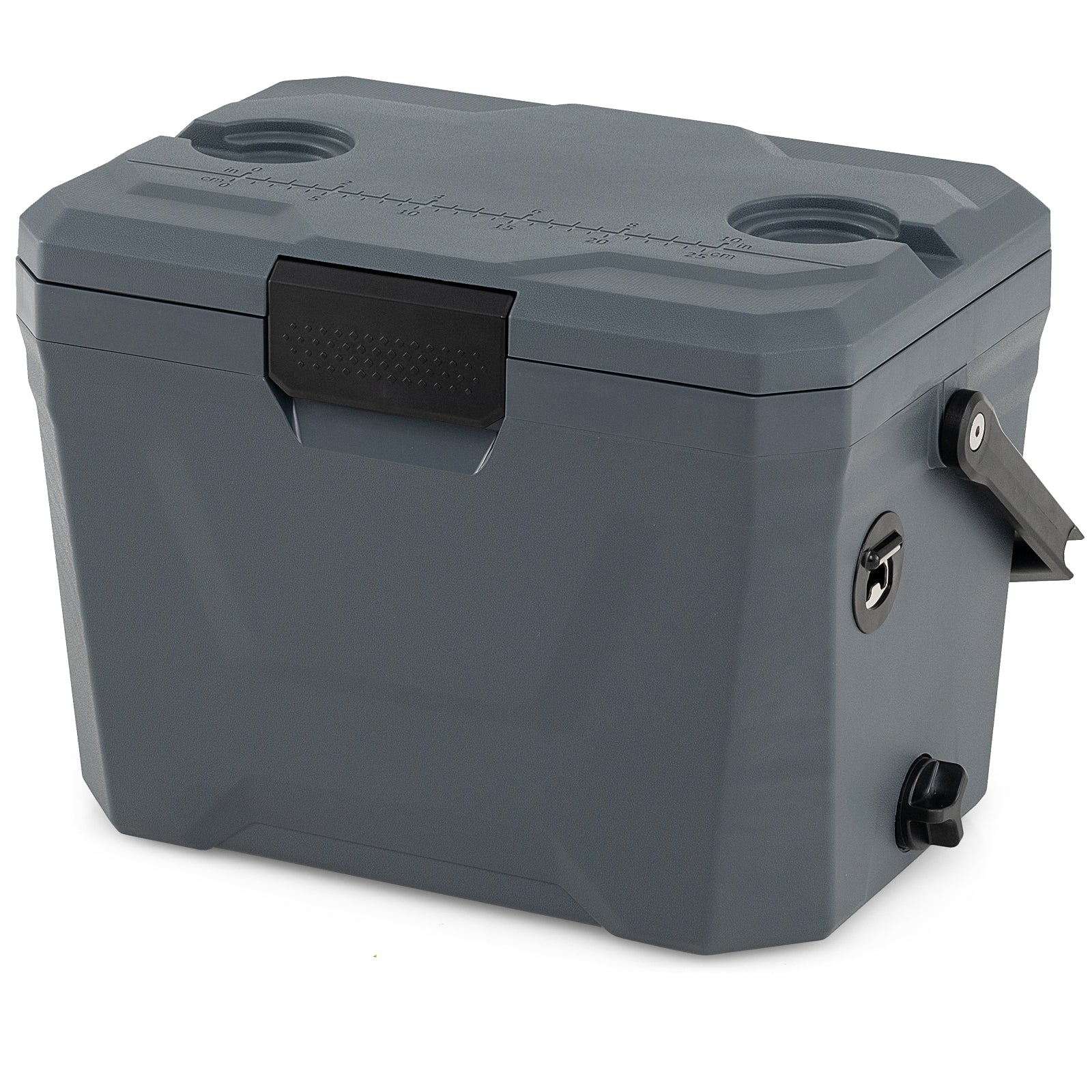 ELLEGNT 21 QT Portable Hard Cooler, Insulated Ice Chest with 2 Cup Holders, Gray