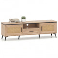 ELLEGNT 65 Inch TV Stand with Drawer and 2 Storage Shelves-Boho Modern Entertainment Center for Living Room