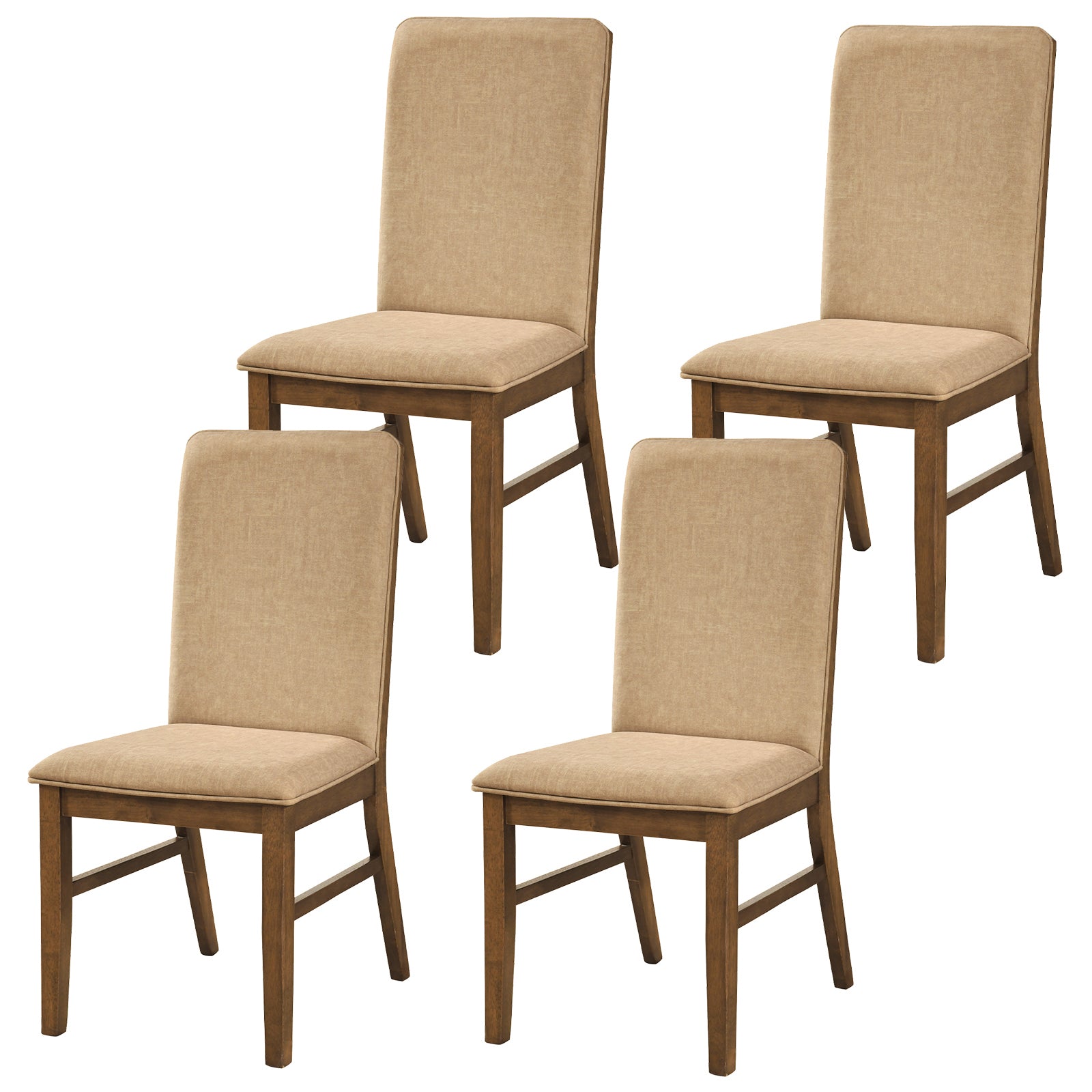 ELLEGNT 4 PCS Dining Chairs with Solid Rubber Wood Legs, Upholstered Seats for Extra Comfort