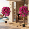 ELLEGNT 2 PCS Vivid Blooming Faux Azalea Trees-51 in Tall, Artificial Floral Plants