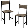 ELLEGNT 2 PCS Wide Seat Dining Chairs with Slanted Back, Metal Legs for Living Room, Gray