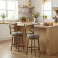 ELLEGNT 2 PCS 25 in Swivel Bar Stools with Backrests-Counter Height Kitchen Barstools