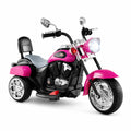 ELLEGNT Kids 6V 3-Wheel Electric Motorcycle Ride On Toy with Headlight and Horn Ages 3+, Rose