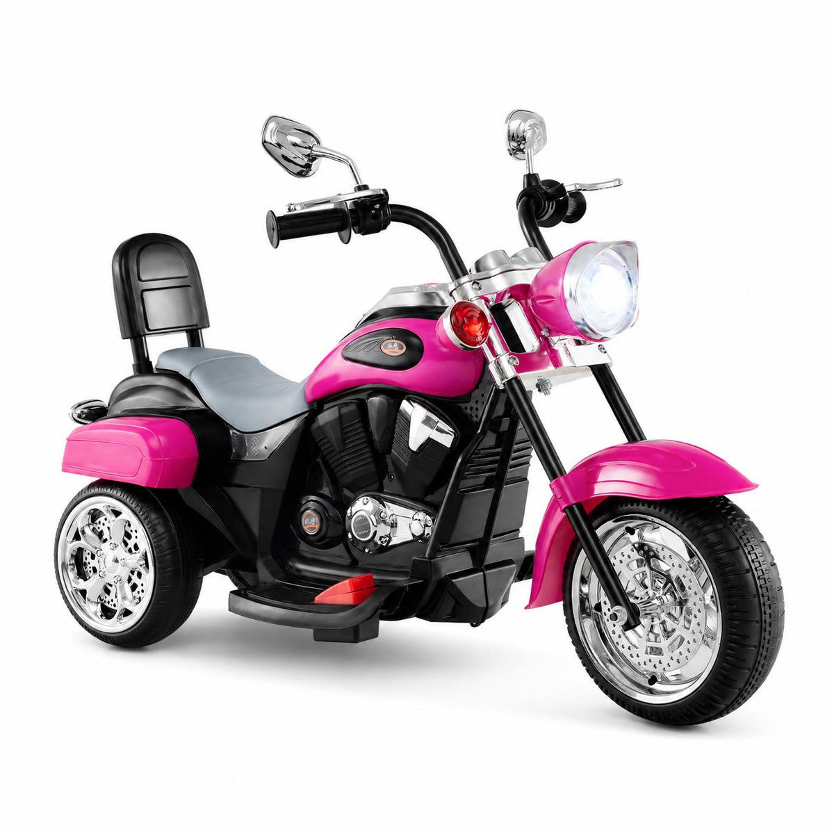 ELLEGNT Kids 6V 3-Wheel Electric Motorcycle Ride On Toy with Headlight and Horn Ages 3+, Rose